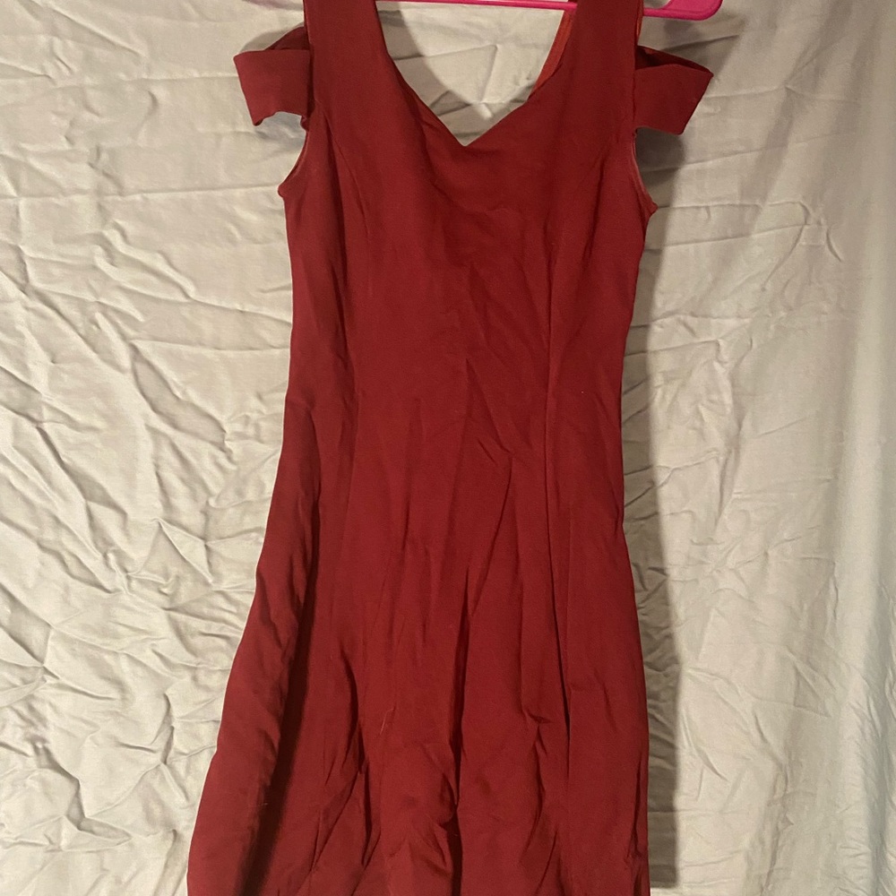 Red off the shoulder dress
